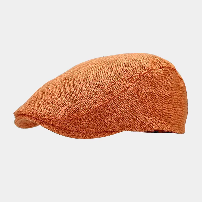 Bérets en lin vintage pour hommes et femmes, casquettes de mode réglables, chapeaux unisexes respira