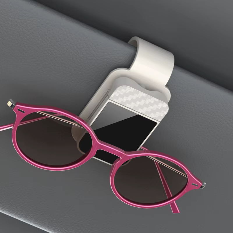 Clip de lunettes multifonctionnel en fibre de carbone pour voiture, support de lunettes de soleil, c