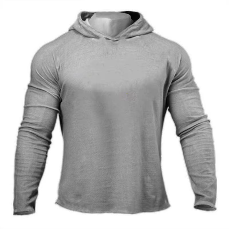 Vêtements de sport de couleur unie, T-Shirt à manches longues, coupe cintrée, en coton respirant, vê