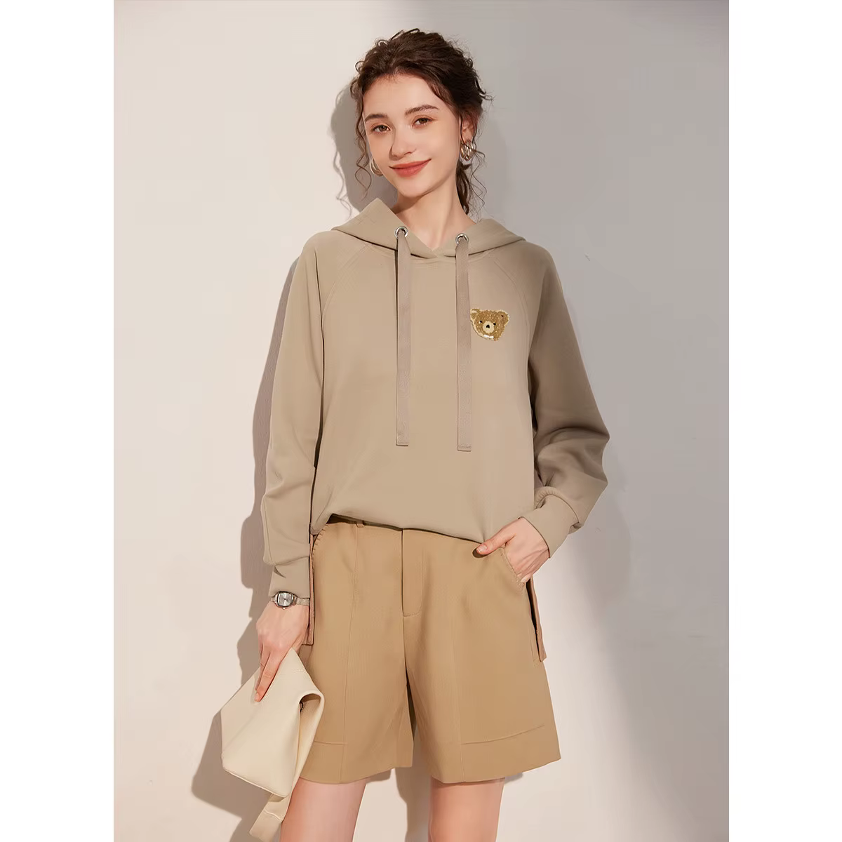 Modiis Yao-Sweat à capuche décontracté à manches longues pour femme, sweat à capuche réduisant l'âge