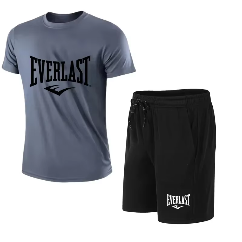 EVERLAST hommes T-shirt + Short 2 pièces ensemble loisirs souffle à manches courtes Sport Jogging gy