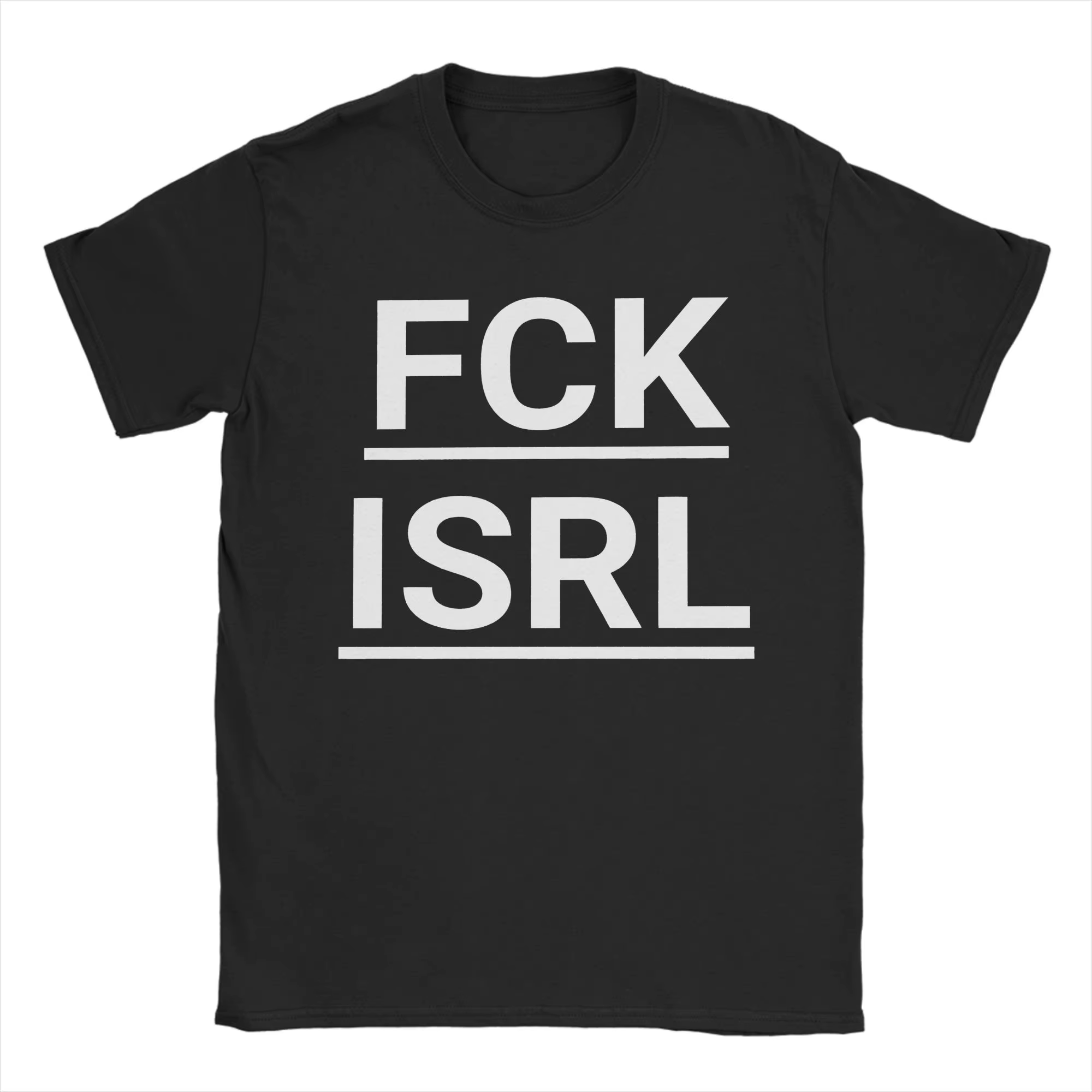 T-shirt en coton pour hommes et femmes, imprimé graphique FCK ISRL, vêtements