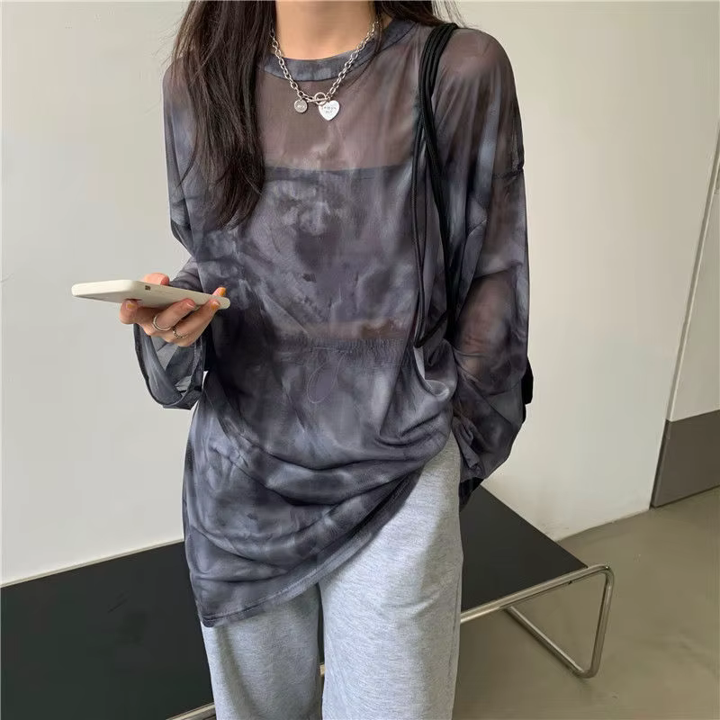 T-shirt à Manches sulfpour Femme, Vêtement Confortable et Chic, Minimaliste, Harajuku, Printemps