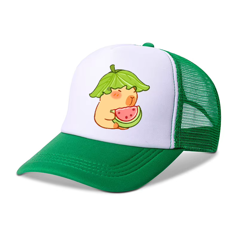 Casquette de baseball Capibara Parent-Enfant, chapeau de soleil imprimé dessin animé, pour hommes, f