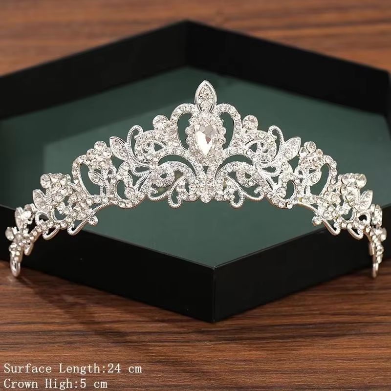 Couronne de couleur argent et diadème, accessoires de cheveux de mariage pour femmes, couronne pour 
