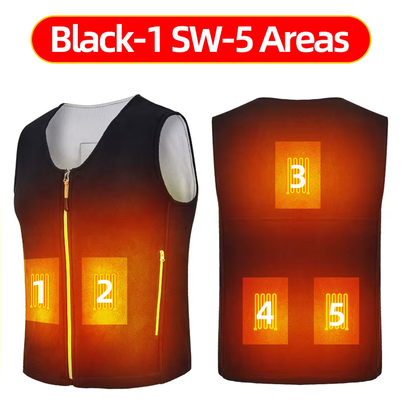 Gilet chauffant 10 zones pour hommes et femmes, veste chauffante électrique USB, gilet chauffant, ve
