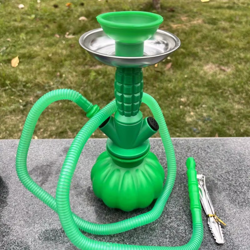 Ensemble de ovale guilé Shisha en acrylique avec tuyau en silicone unique, accessoires de ovale guil