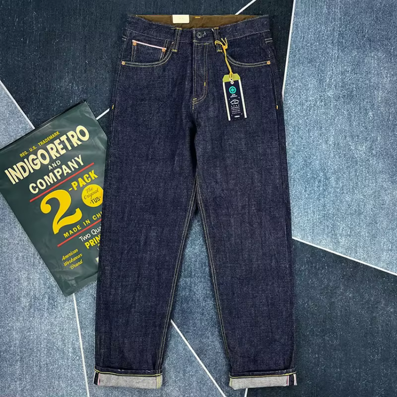 16oz haute qualité rose Selvadge Denim jean pour hommes coton lavé pantalon brut bleu américain Vint