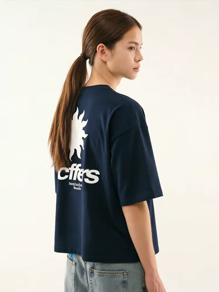 T-shirt Tarifa Navy, style streetwear, décontracté, à manches courtes, en coton de qualité, imprimé 