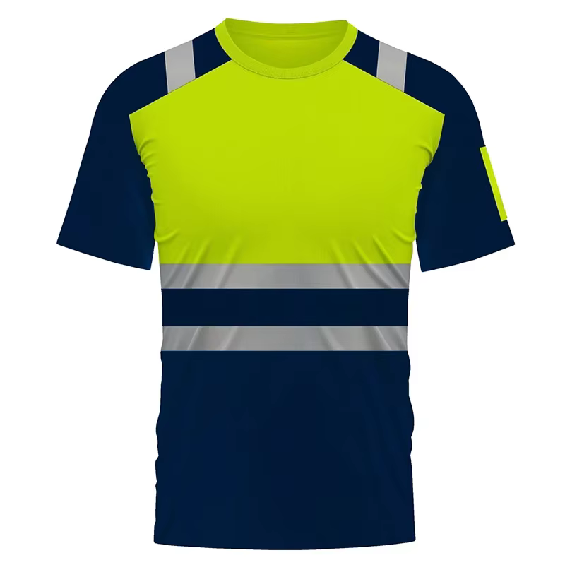 Chemises de travail de sécurité haute visibilité T-shirt de travail respirant d'été T-shirt réfléchi