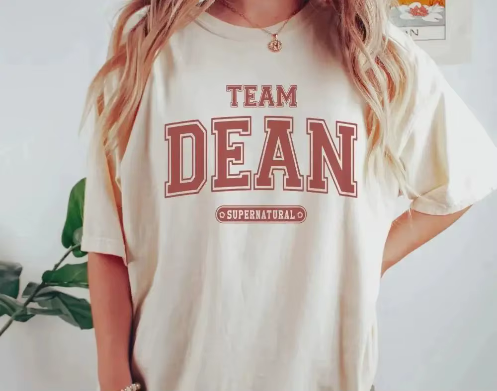 T-shirts vintage Y2k, T-shirt Dean Winchester, T-shirt imprimé avec logo Supernatural, T-shirt Sam W