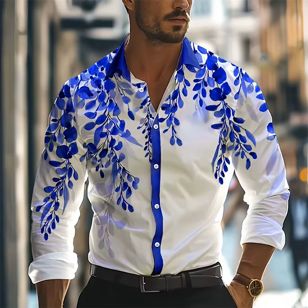 Nouvelles Chemises Homme 2026 Décontractées Chic à Manches Longues Imprimé 3D Tendance Streetwear po