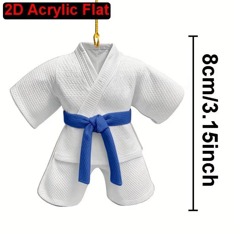 Porte-clés de karaté, porte-clés de vêtements de Taekwondo, pendentif acrylique 2D, adapté aux sacs,