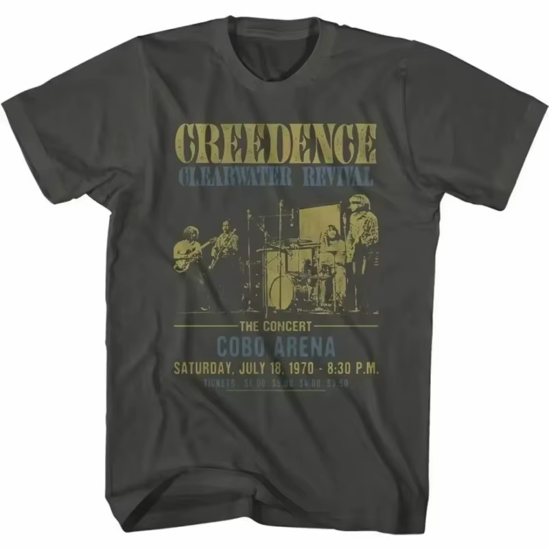 T-shirt de concert vintage Creedence Clearwater Revival CCR, t-shirt graphique Cobo Arennaa, t-shirt