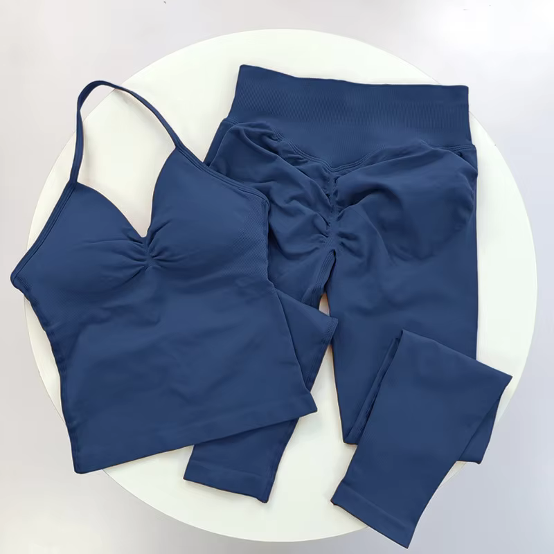 Ensemble de yoga et fitness pour femmes, débardeur de sport sexy à col halter à séchage rapide, legg