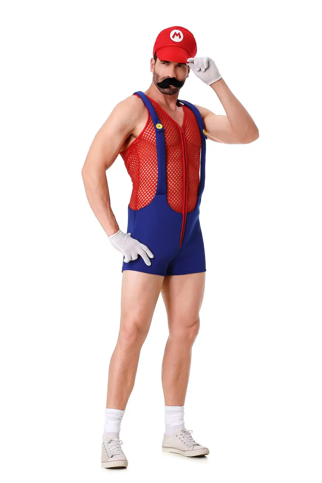 Costume de cosplay Luigi Bros Anime, combinaison rouge et bleue, combinaison de plombier amusante po