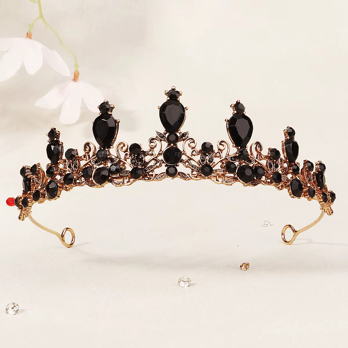 Couronne et diadème en cristal gothique vintage baroque, accessoires pour cheveux de mariée, couronn