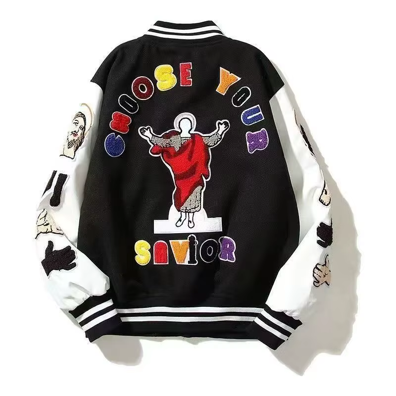 Uniforme de Baseball rouge brodé avec lettres de dessin animé, marque tendance américaine, vêtements
