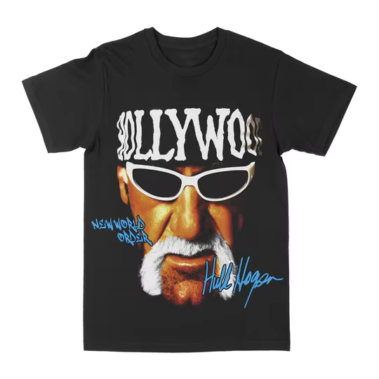 Hulk Hogan T-shirt en coton noir pour hommes, style rétro vintage, streetwear
