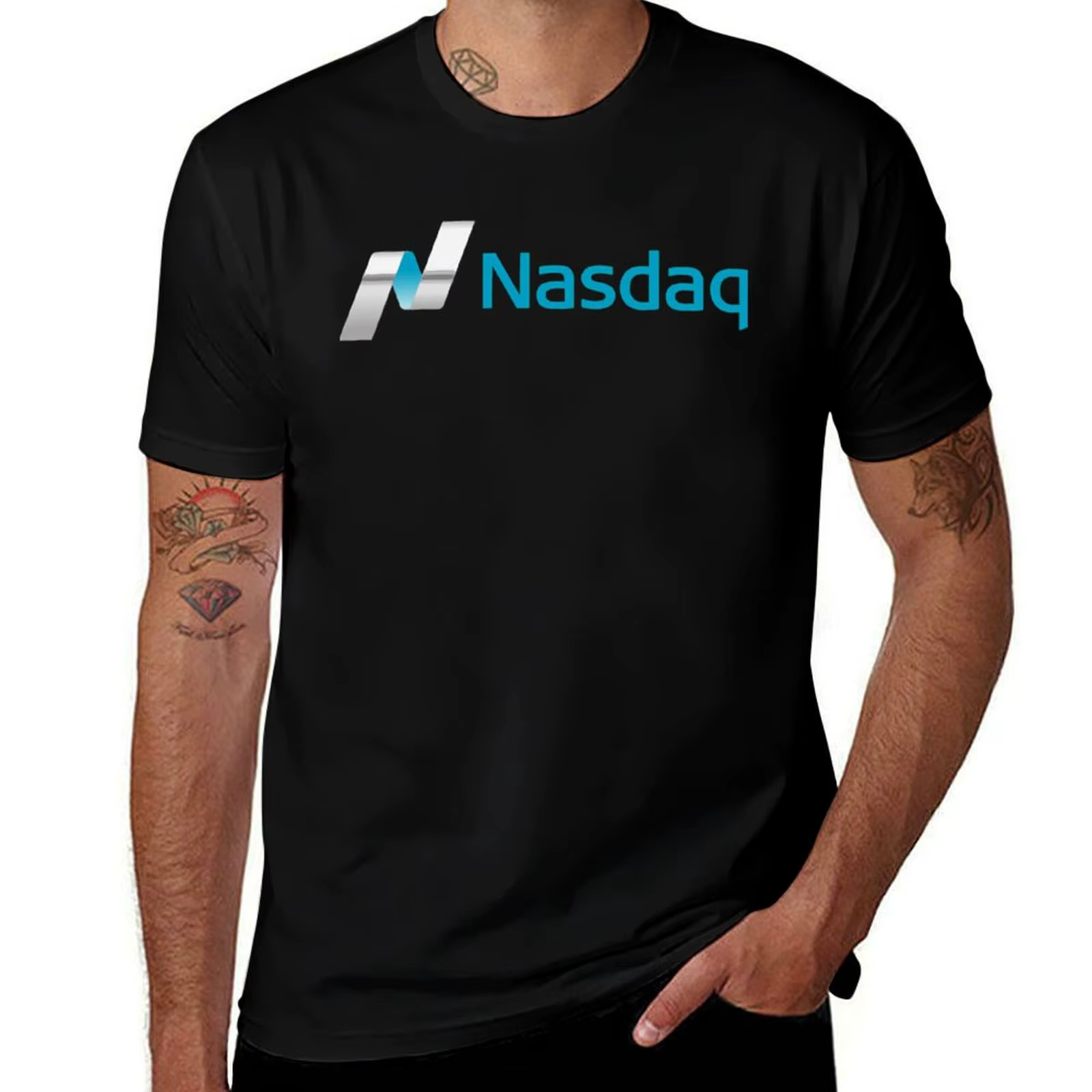T-shirt Nasdaq pour homme, vêtements Hiphelicopter, vêtements esthétiques, stock pour Gérer