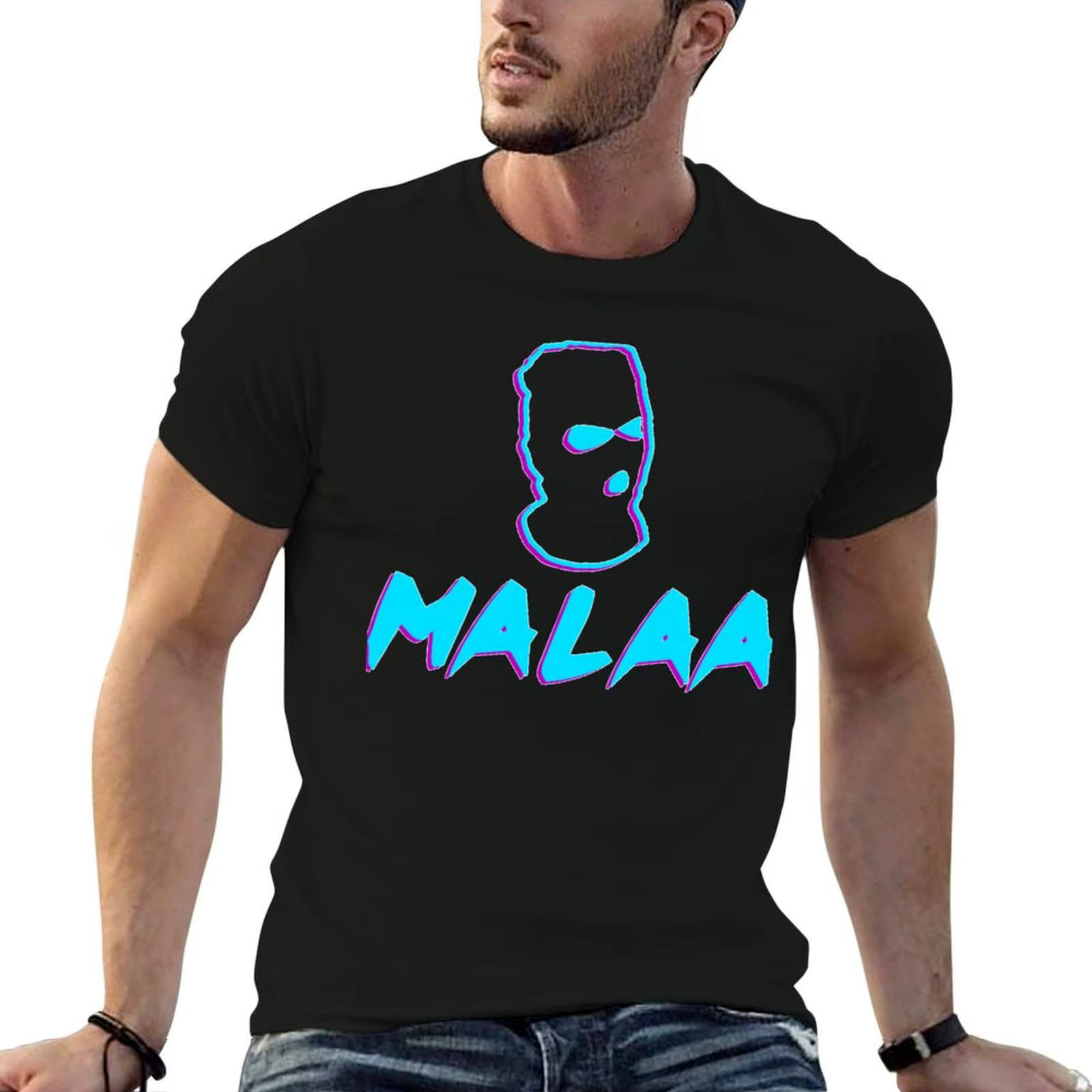 Malaa DJ T-shirt coloré pour homme, t-shirt décontracté en coton, t-shirt graphique pour homme