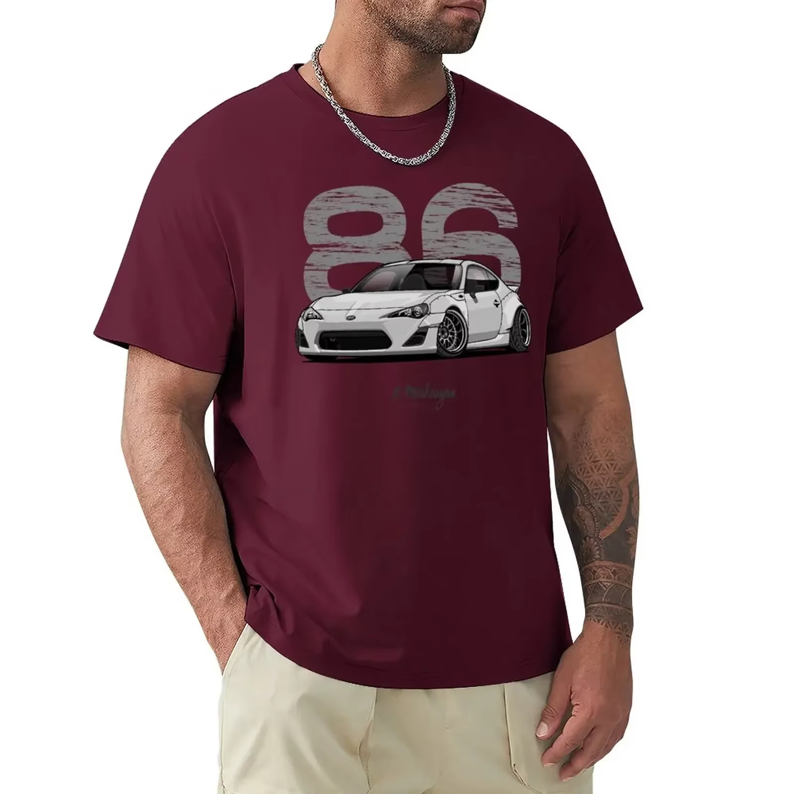 T-shirt graphique graphique à manches courtes pour hommes, imprimé animal, chemises scopiques, blanc