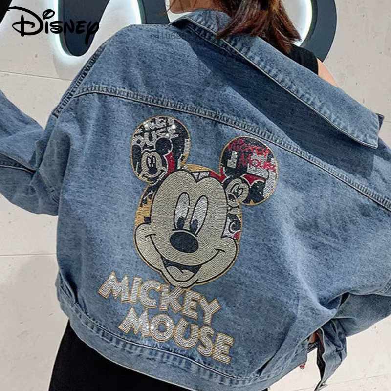 Mickey dessin animé mode Denim manteau Hip-hop Streetwear à la mode hommes femmes vestes nouveau cor