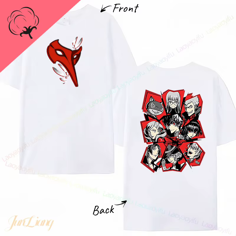 Persona 5 Me et moi-même t-shirt unisexe à manches courtes 100% coton respirant Gamer cadeau chemise