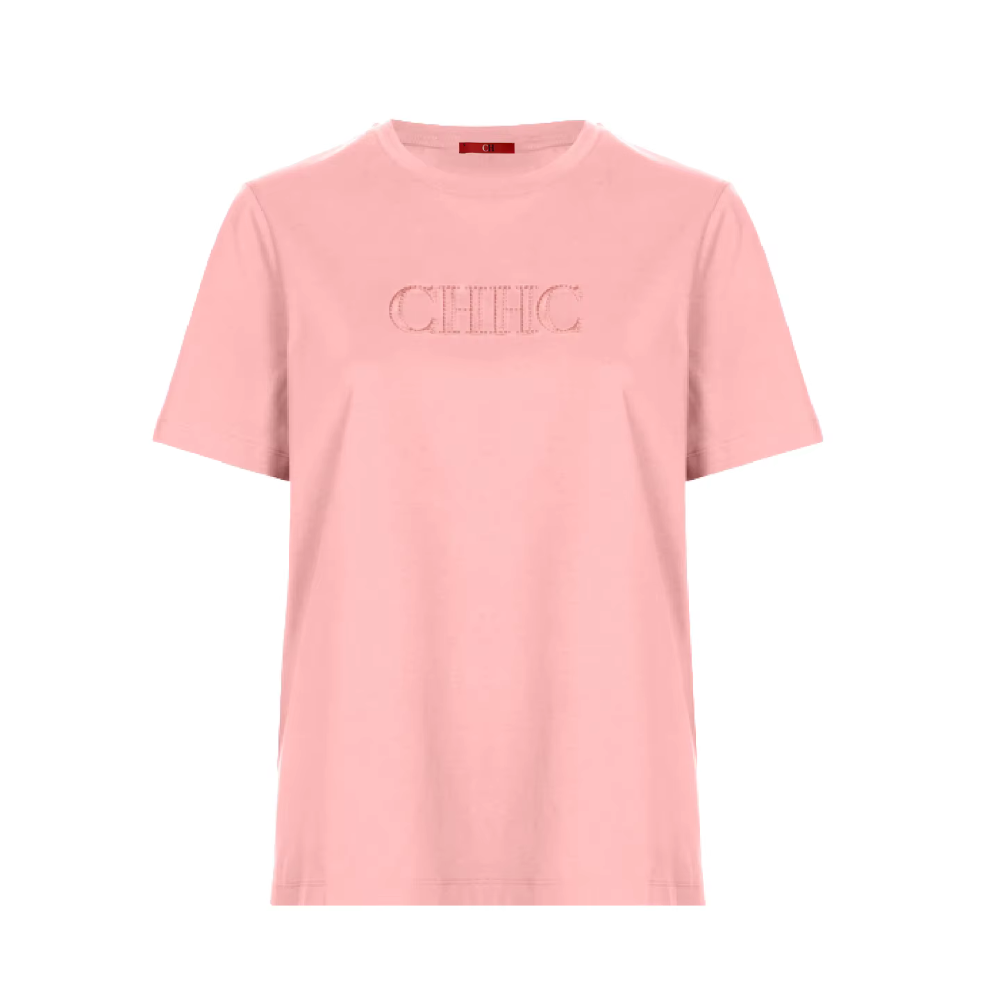 Vêtements pour femmes CH - T-shirt basique décontracté à manches courtes en coton rose avec motif de