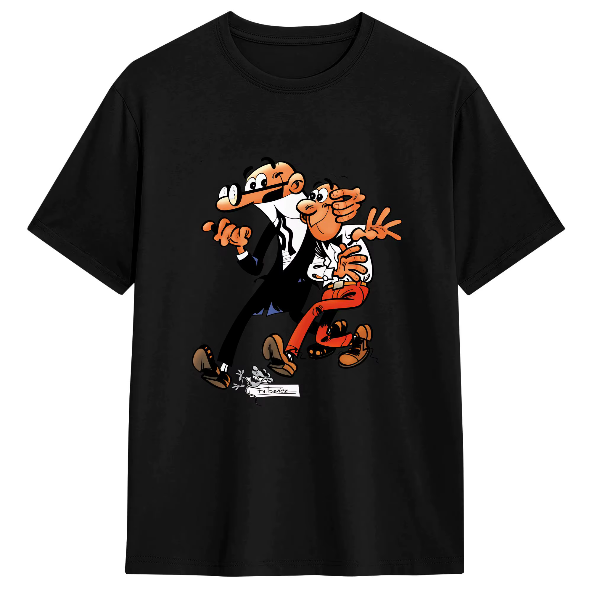 Mort & Phil Mortadelo y Filemón T-shirt en coton pour hommes, T-shirt décontracté Harajuku à manches