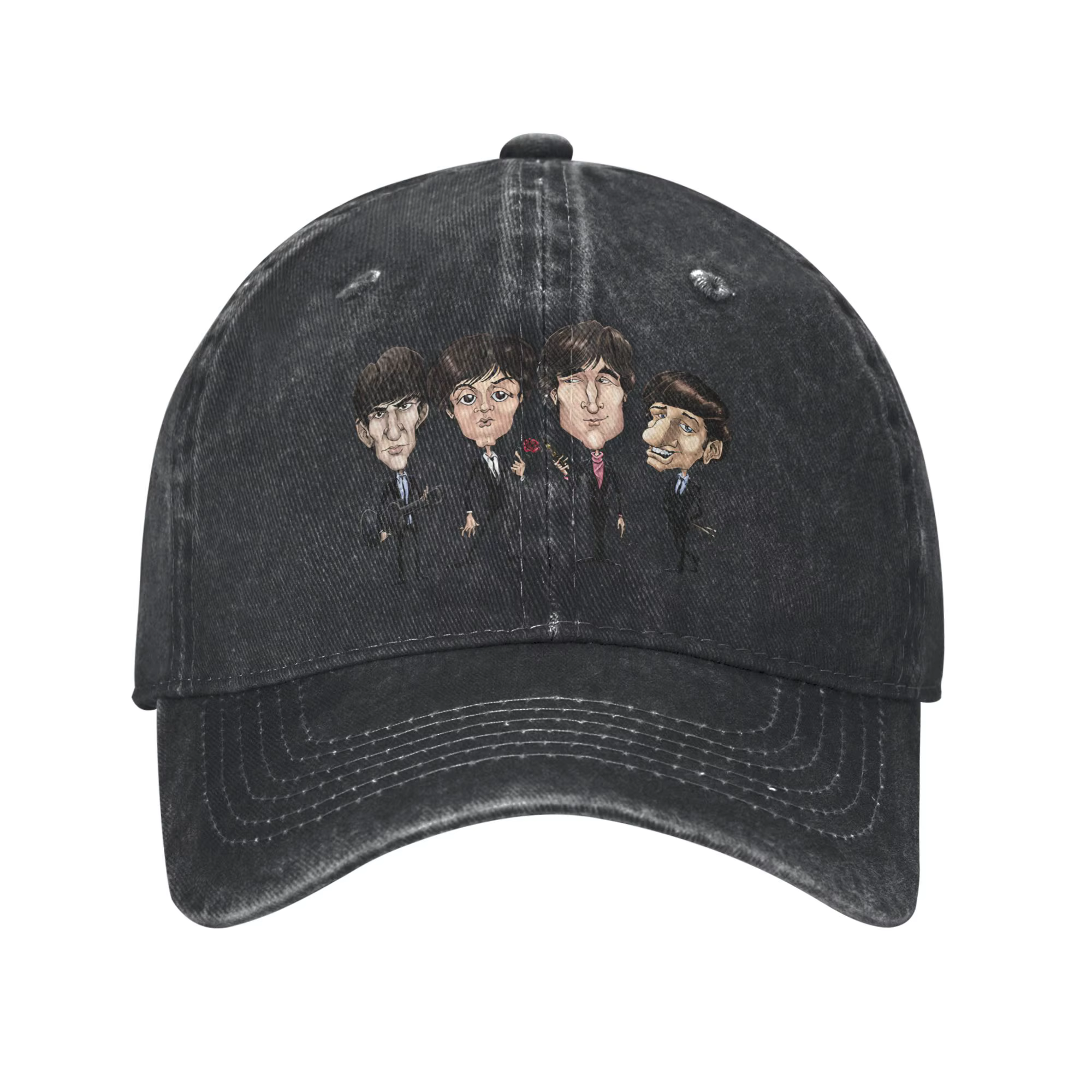 Casquettes de baseball décontractées style Beatles pour hommes et femmes, effet vieilli et délavé, p
