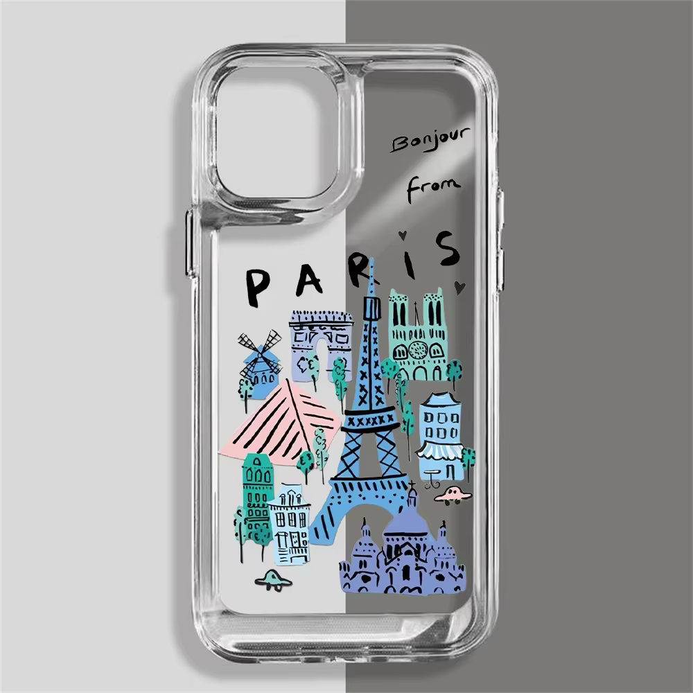 Coque de téléphone Paris New York City, étui pour iPhone 16 e 15 14 13 12 11 Pro Max Plus Mini X XS 