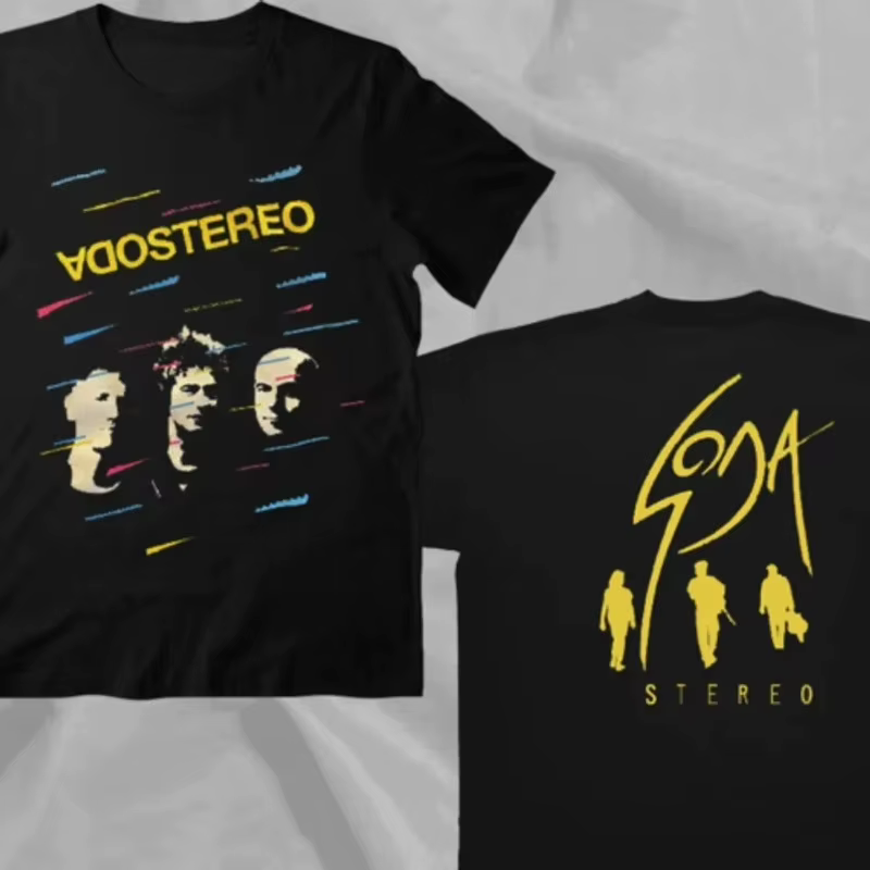 T-shirt unisexe Soda Stereo 2000 Music Tour, un cadeau pour tous les fans, chemise streetwear en pur