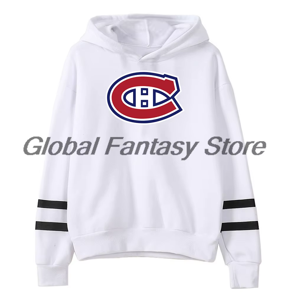 Sweat-shirt à capuche avec logo des Canadiens de Montréal, streetwear pour hommes et femmes, sans po