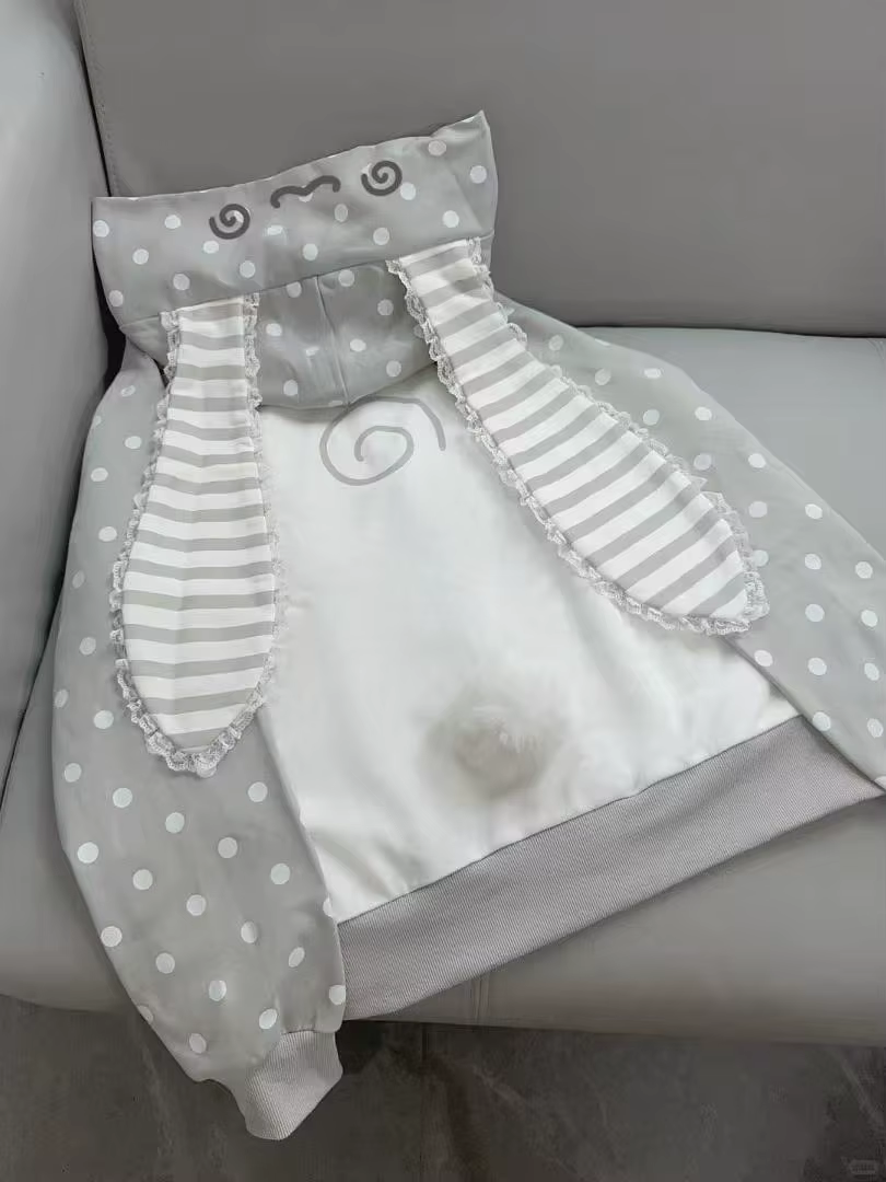 2025 nouvelle veste à capuche Kawaii à pois oreille conception décontracté ample femmes sweat automn