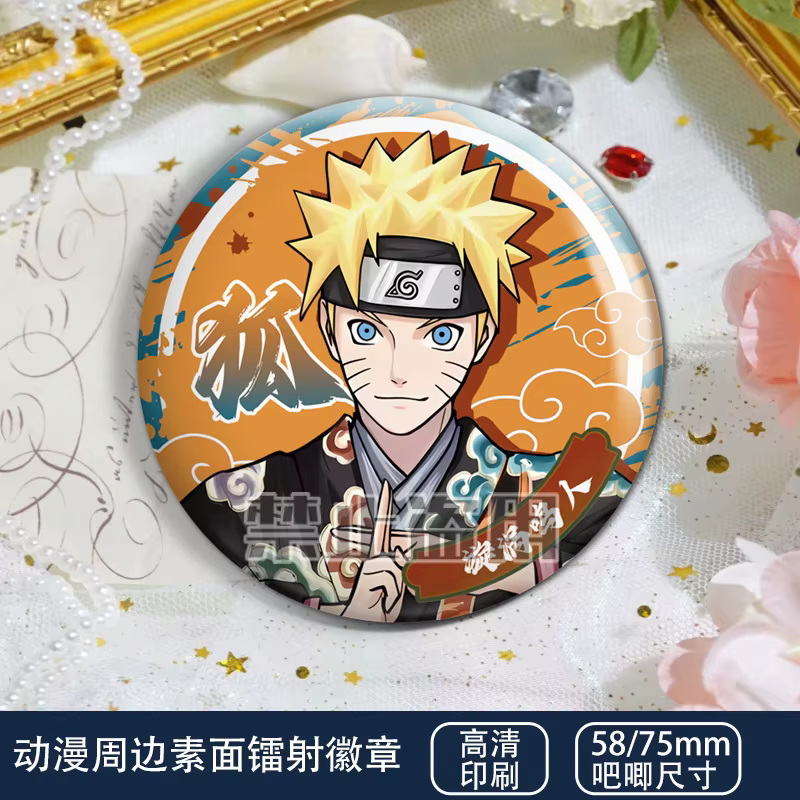 Badge Laser Naruto I Aaraka Kashi Naruto Uchiha Fan Anime périphérique 58mm Baji Taniko sac accessoi