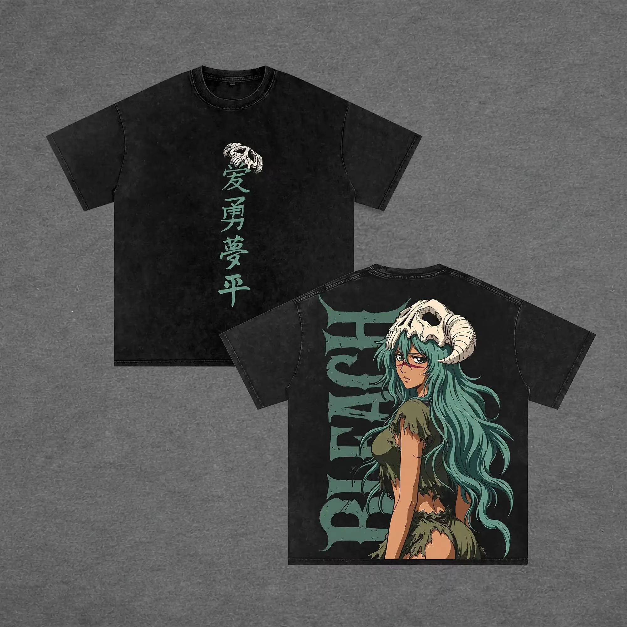 Nelliel Tu Odelschwanck BLEACH T-shirt Vintage Lavé T-shirt d'été surdimensionné à manches courtes e