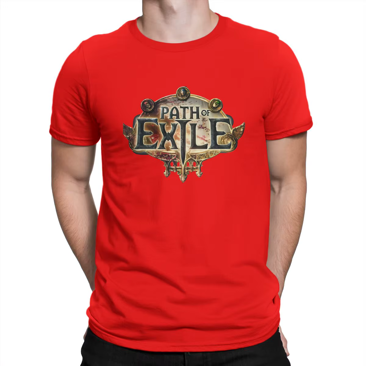 T-shirt à manches courtes Path Of Exys pour homme, logo, nouveauté, 100% coton, vêtements à col rond