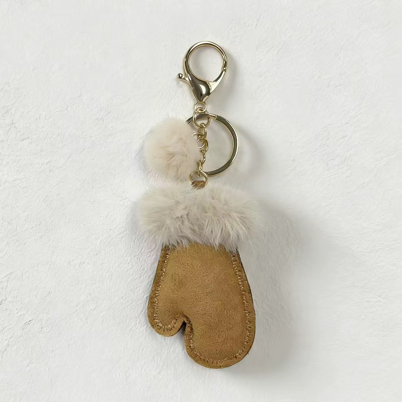 Nouvelle mode : Mini porte-clés en fausse fourrure PU, breloque de sac en cuir, pendentif en fausse 