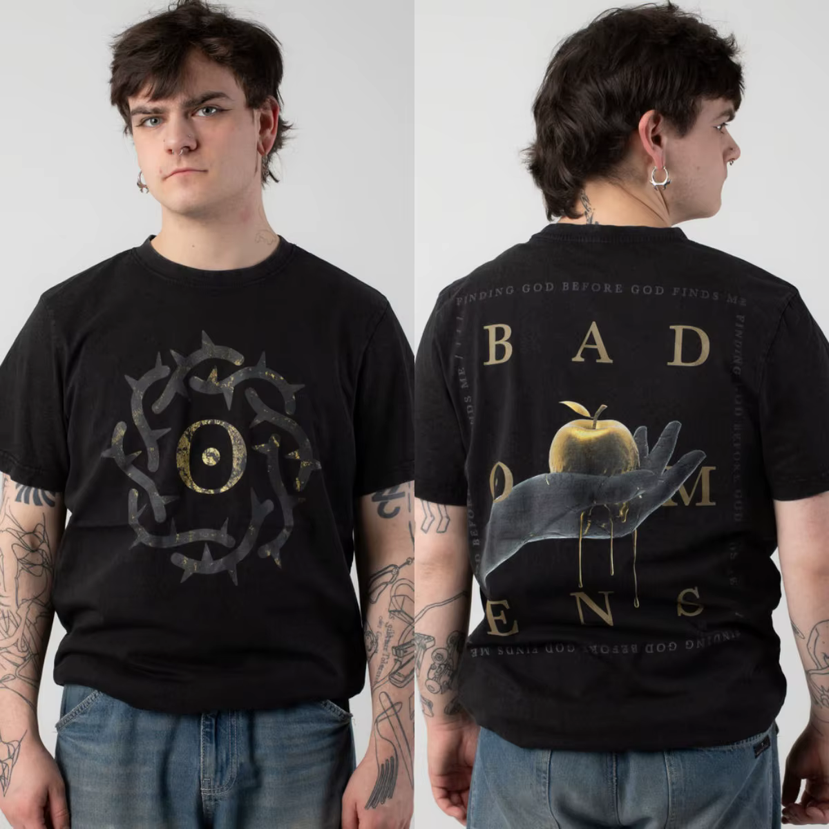 T-shirt en coton graphique Bad Omens 2026 unisexe, manches courtes, tendance, de marque, de luxe, dé
