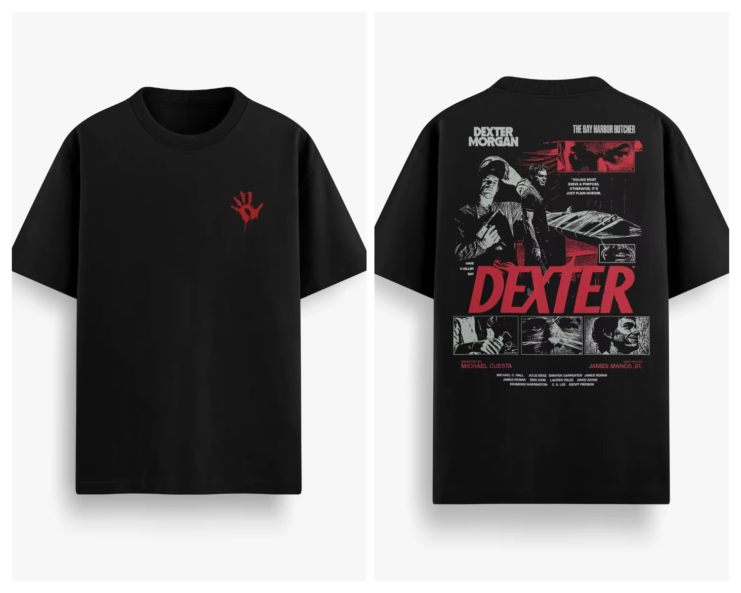 T-shirt à manches courtes pour homme, style rétro sombre, thème Dexter Morgan, best-seller été 2026,