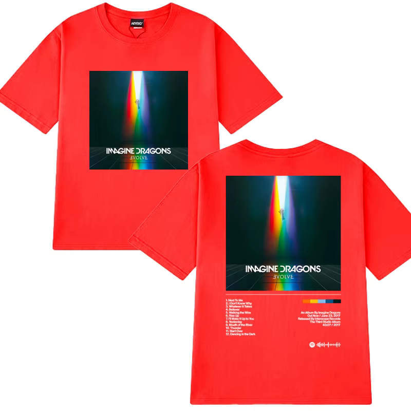 Imagine Dragons Evolve Album Double face impression t-shirt hommes femmes vintage Hip Hop streetwear
