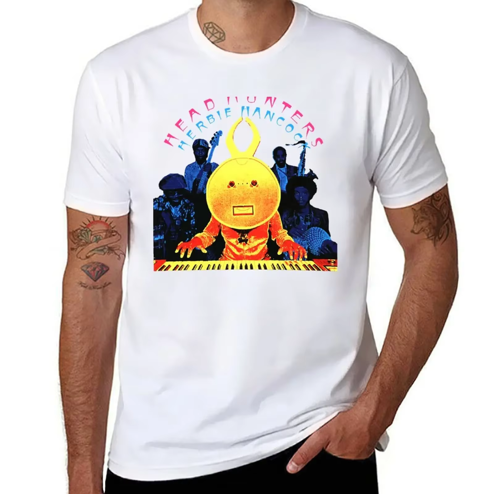 T-shirt Herbie Hancock Head Hunters pour hommes, chemisier vintage, vêtements mignons, fouling, t-sh