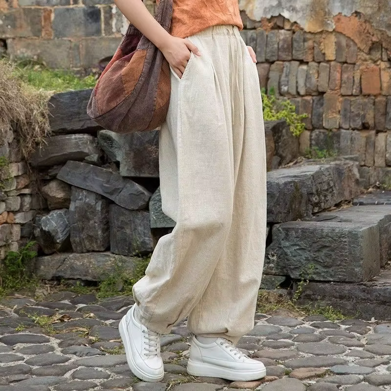 Vêtements décontractés pour femmes grandes tailles, vêtements en coton et lin pour femmes, vêtements