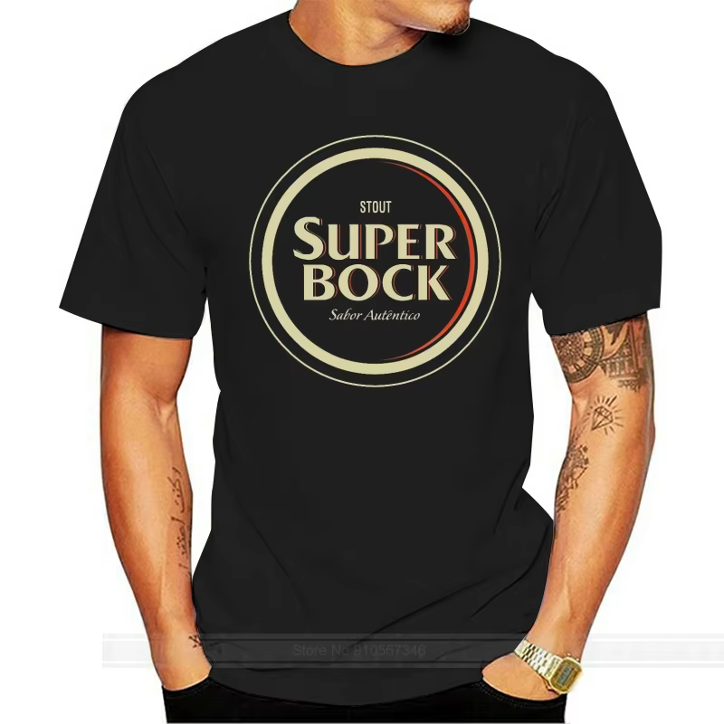 T-shirt en coton pour homme, estival et à la mode, avec logo Super Bock Stout, bière portugaise, tai