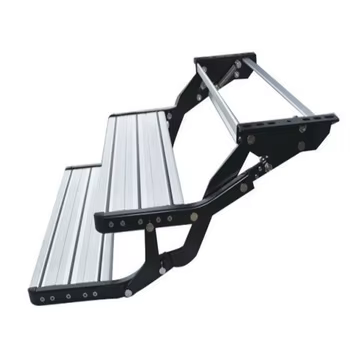 Pièces de remorque RV, accessoires en alliage d'aluminium, Double marches pliantes manuellement pour