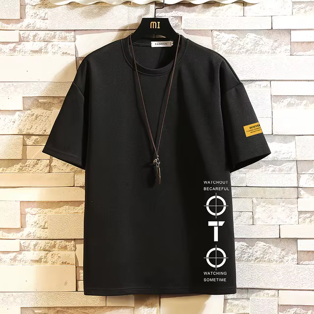 T-shirt à manches courtes pour homme, imprimé noir et blanc, été 2024, vêtements de marque tendance,
