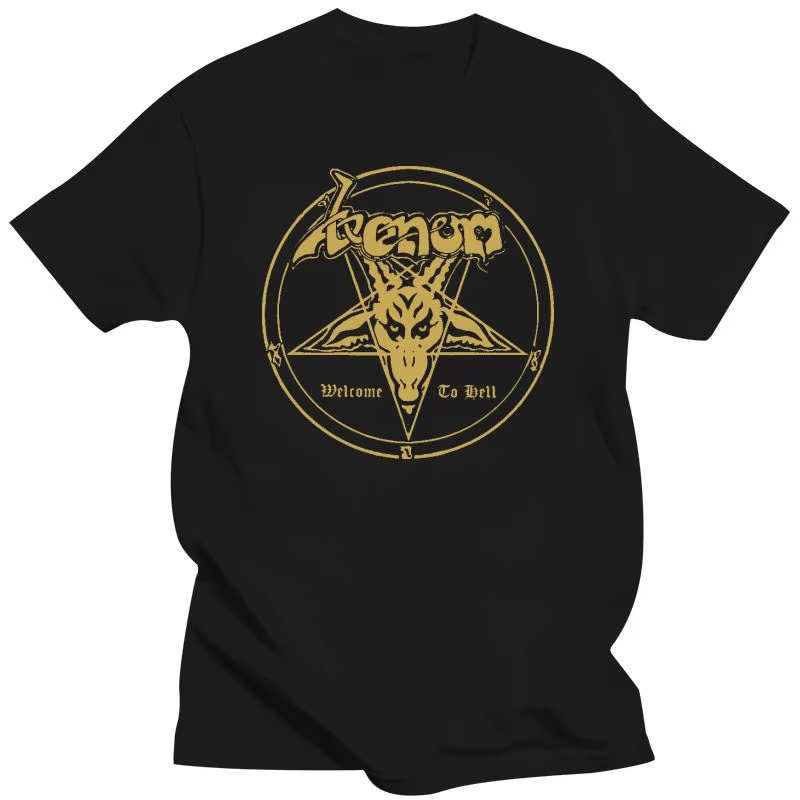 Venom Metal Band Welcome to Hell Album T-shirt noir pour homme, grand t-shirt unisexe, nouveaux vête