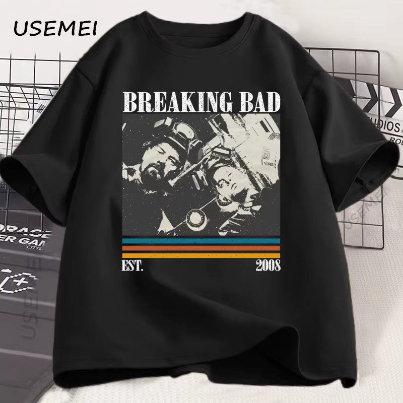 Breaking Bad T-Shirt décontracté à manches courtes Vintage T-Shirt mode T-Shirt coton ample surdimen
