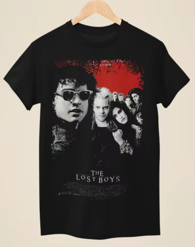 T-Shirt Unisexe Noir Inspiré de The Lost Boys, Affiche de Film